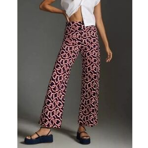 Maeve Pink and Black Patterned Pantsuit